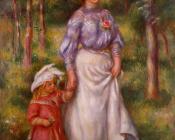 皮埃尔 奥古斯特 雷诺阿 : The Promenade, Julienne Dubanc and Adrienne